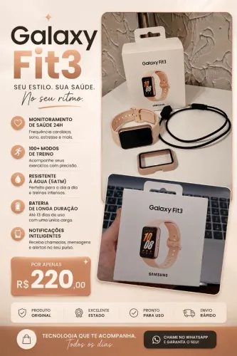 Relógio Smartwatch Samsung Galaxy Fit 3 Rosa 