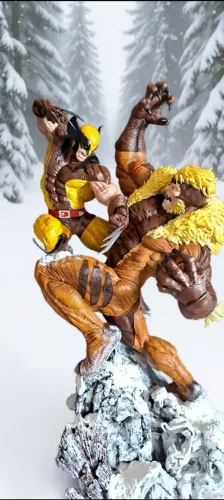Diorama wolverine vs dentes de sabre