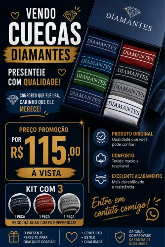 Cuecas e calcinhas diamantes