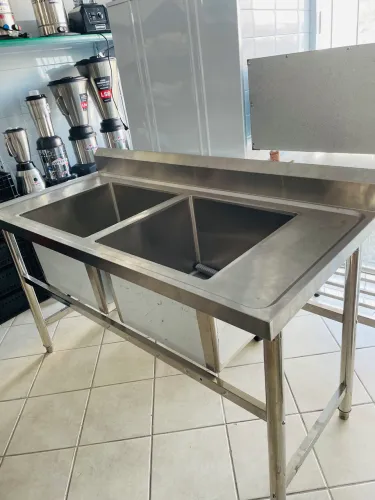 MB Pia industrial inox 2 Cubas 150x70