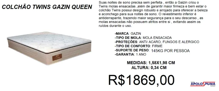 Colchão queen molas de alta qualidade - temos a pronta entrega 