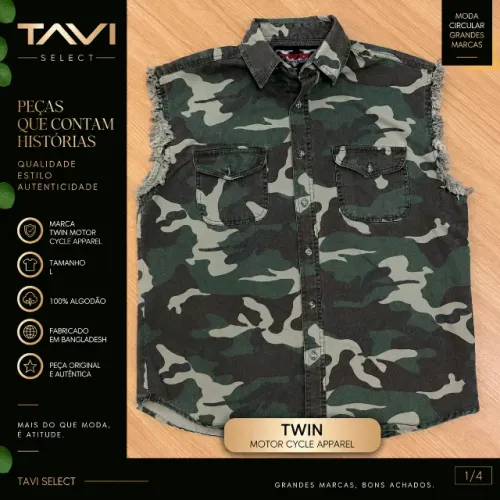 Colete Camuflado Twin Motor Cycle Apparel