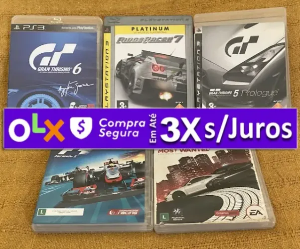 Coleção Corridas, 5 Jogos de Videogame p/ PS3 Originais Sony, Novíssimos, Garantia