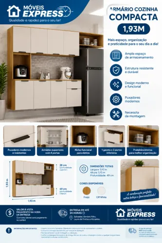 ARMÁRIO COZINHA COMPACTA 1,93M