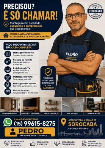 Montador de Móveis em Sorocaba | Montagem, TV, Varal e Instalações
