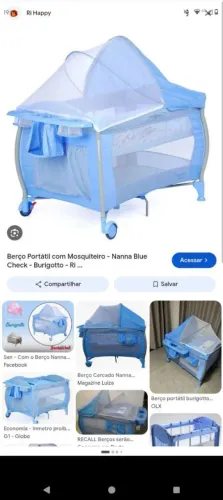 Berço portátil com mosquiteiro para vender , usado duas vezes apenas tá novo !!