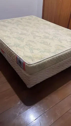 CAMA BOX E COLCHÃO CASAL ORTHOCRIN