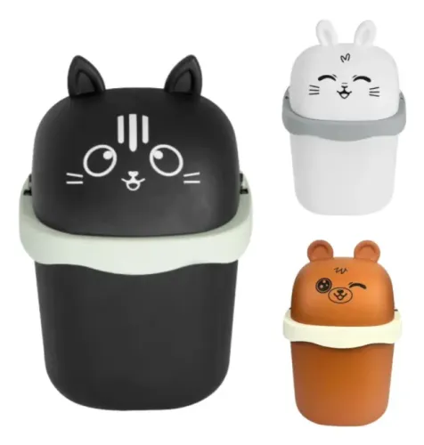 Lixeira Decorativa para Mesa - Animais 1,5L com Design Encantador e Praticidade