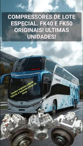 COMPRESSOR DO AR CONDICIONADO FK40 e FK50 PARA ÔNIBUS