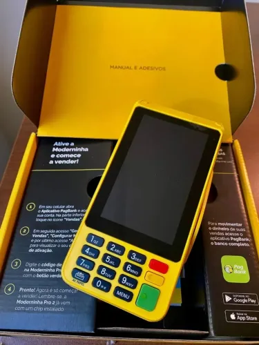 Maquina de Cartão de Bobina Moderninha Pro 2 (Chip 4G grátis e Wi-Fi) - Produto Novo