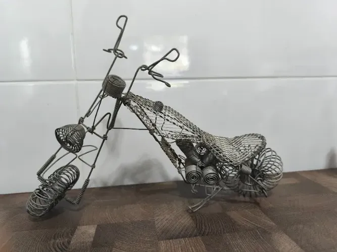Miniatura Motocicleta Moto Decorativo em Arame Muito Bonito