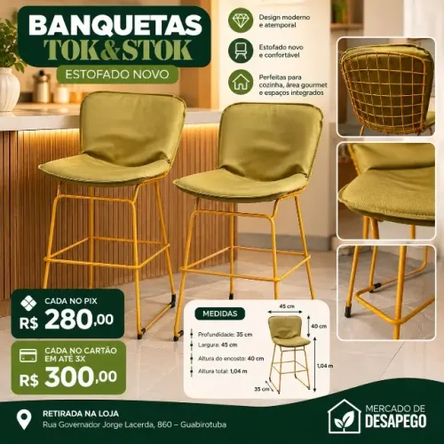 BANQUETAS TOK&STOK ? DESIGN E CONFORTO