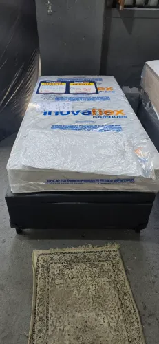 Cama box baú blindada+ colchão ortopédico+ travesseiro