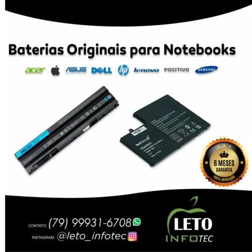 Baterias notebook Asus Hp Compaq Dell Lenovo Sansung Acer LG Mac Imac Positivo