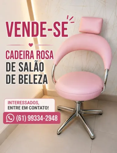 Cadeira de Salão de Beleza Hidráulica Rosa