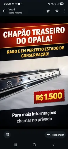Chapao Traseiro Opala