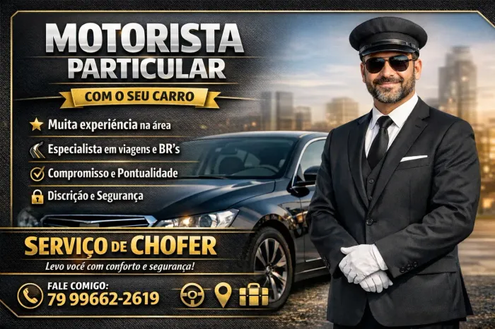 Motorista Particular Profissional | Segurança, Confiança e Discrição (Com Seu Veículo)