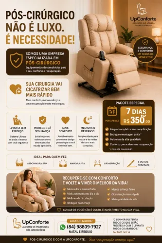 Poltronas pós cirúrgica locação 
