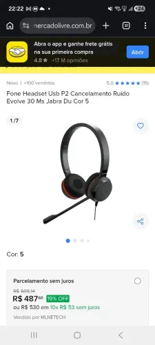 Headset Jabra novo.