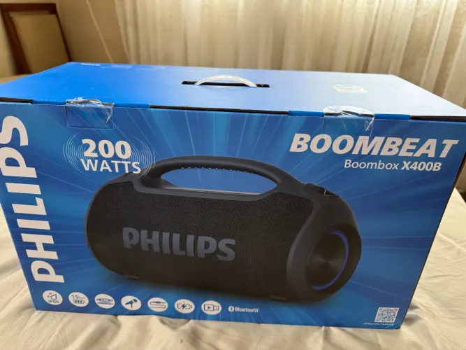 PHILIPS, Boombeat, Caixa de Som Bluetooth Boombox Nova