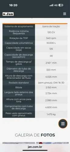 Tanque de grãos Jan 10000
