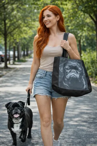 Bolsa ecobag estampa cachorro Pug