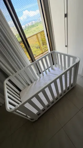 Berço Branco para Bebê 2 em 1 - Marca Quater