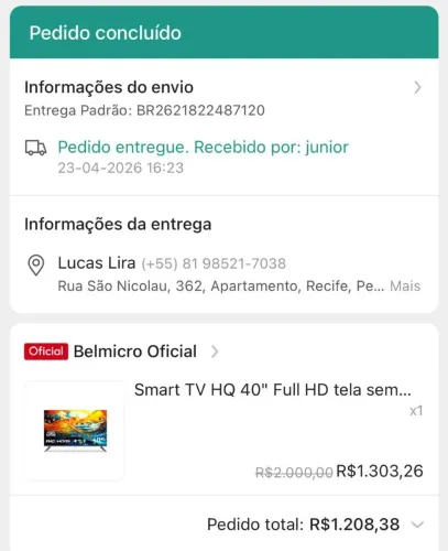 Tv 40 polegada Nova