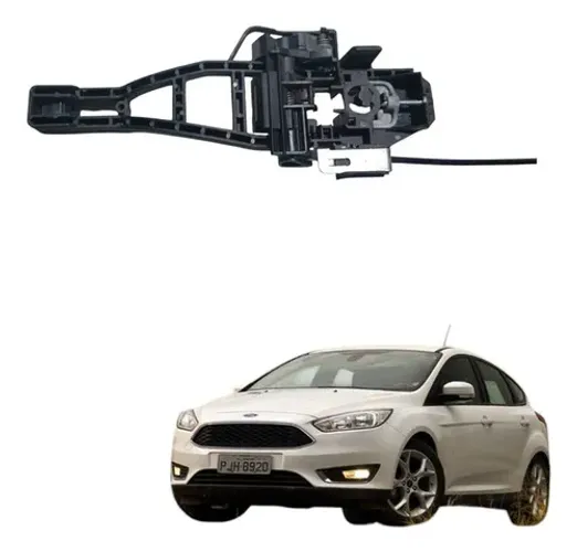 Cavalete Porta Traseira Esquerda Ford Focus 2014 A 2019 Preto Traseira