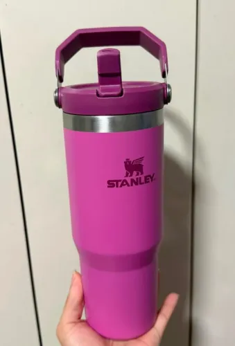 Garrafa Stanley flip straw de 887ml na cor azalea (rosa/roxo)