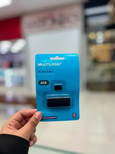 PENDRIVE 2 EM 1 8GB MICROSD . PENDRIVE MULTILASER