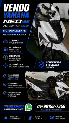 MOTO AUTOMÁTICA - Yamaha Neo 125cc 2020
