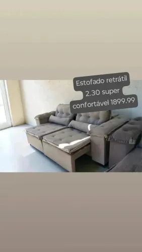 Sofa 4 lugares retratil em sued cores a escolher 2.30 metros