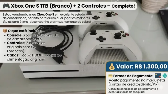 Xbox One S - 1 TB - NÃO ACEITO TROCAS