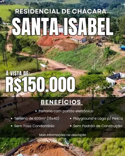 Lote de 600m² a apenas 5 minutos do centro de Santa Isabel