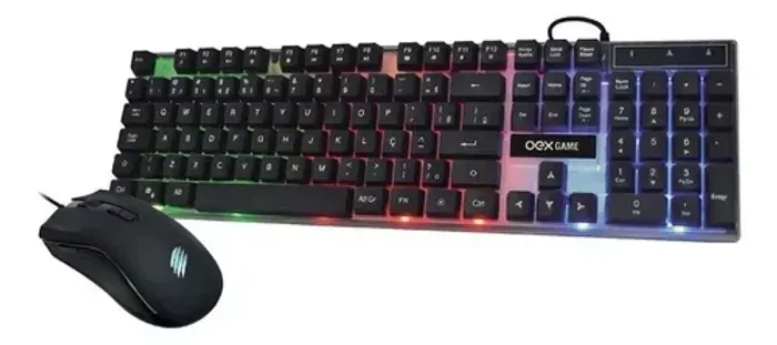 Kit combo teclado e mouse gamer com Led OEX