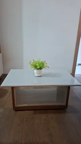 MESA DE CENTRO + VASO DE DECORAÇÃO 