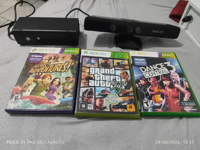kinect fonte generica e jogos originais de xbox 360