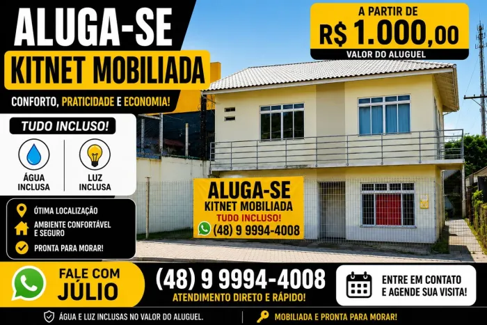 Alugo kitnets mobiliadas na Serraria!