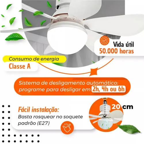 VENTILADOR DE TETO COM CONTROLE 80W