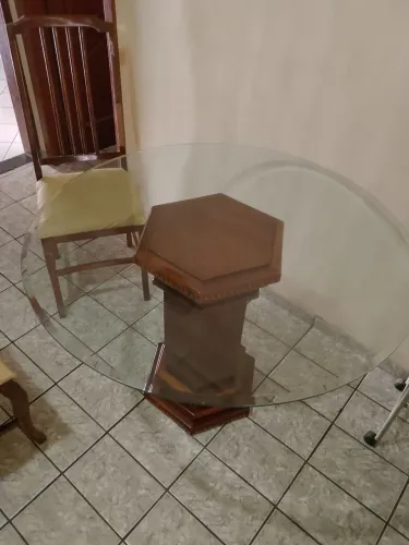 Tampa de mesa de vidro redonda 
