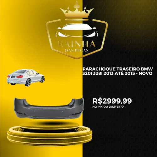 Parachoque Traseiro Bmw Serie 3 F30 320i 328i 2013 até 2015 Com Furo Sensor - NOVO 