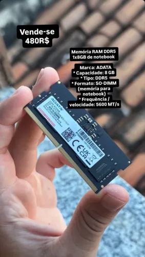 Memória ram DDR5 1x8GB