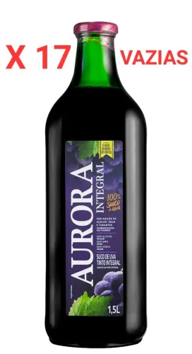 17 Garrafas vazias de suco de uva