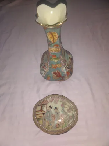 Vaso e porta-jóias chinês 