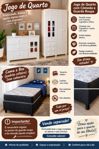 Vende se móveis de quarto infanto juvenil.Faço entrega e passo cartão *