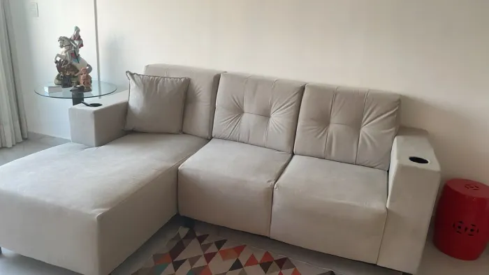SOFA LUXO CHAISE TOP MOTIVO VENDA VIAJE .NOVO ZERO CHAMA ZAPI 75.99200.5484