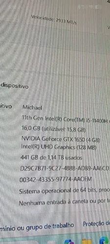 ACER NITRO 5 I5 11400H 16 GB DDR4 DUAL NVME , HD , NF E GARANTIA 