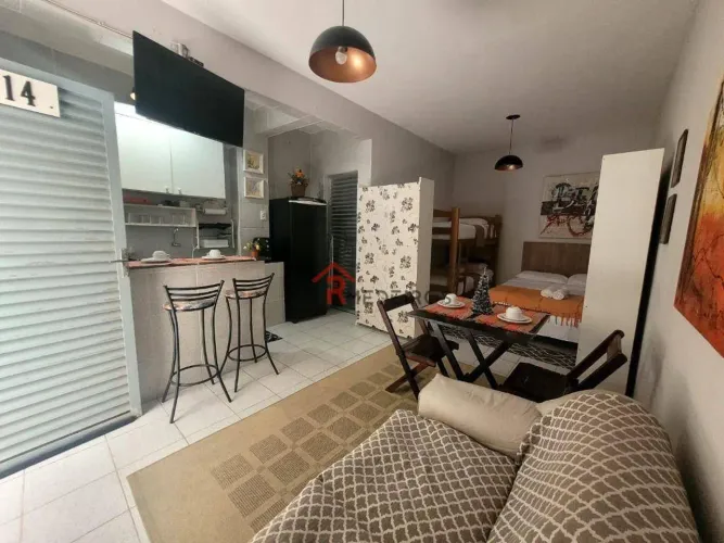 Kitnet frente mar com 1 dormitório à venda, 32 m² por R$ 250.000 - Boqueirão - Praia Grand
