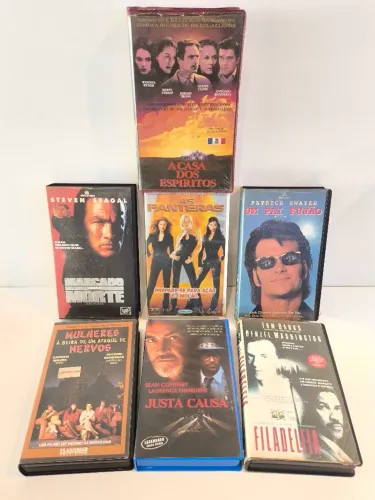 Lote com 7 Fitas VHS Clássicas - Coleção de Cinema ( Anos 80 e 90) PARA COLECIONADORES